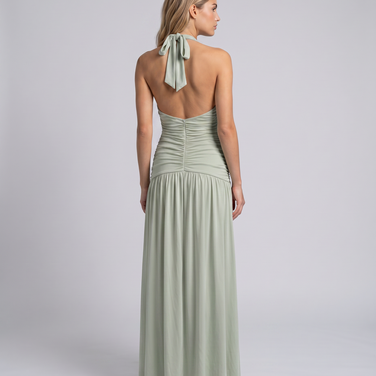 Margaret | Maxi Dress with Halter Neck and Ruched Corset