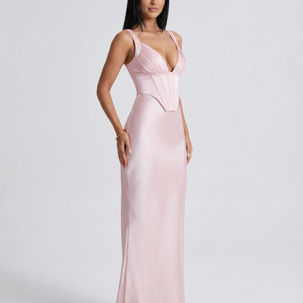 Genesis | Maxi Dress with Structured Corset Bodice