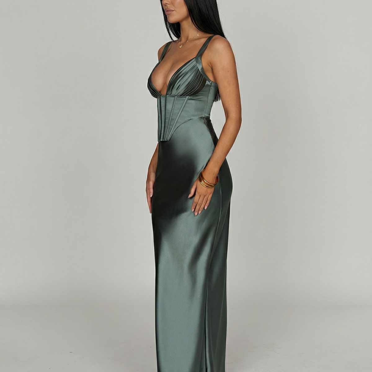 Genesis | Maxi Dress with Structured Corset Bodice