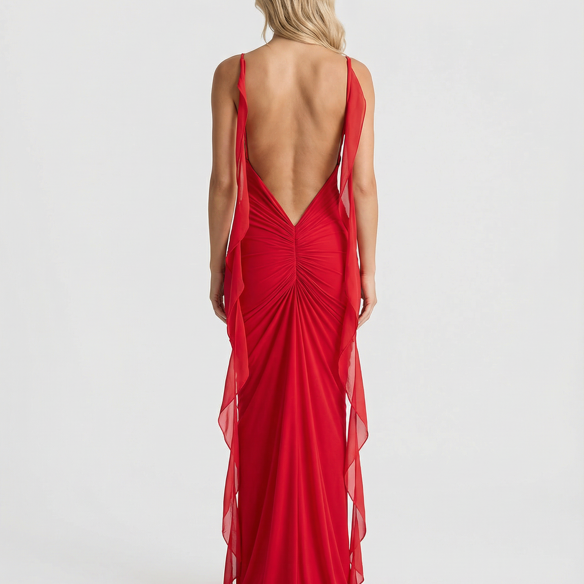 Kaitlyn | Maxi Dress with Backless Ruched Silhouette