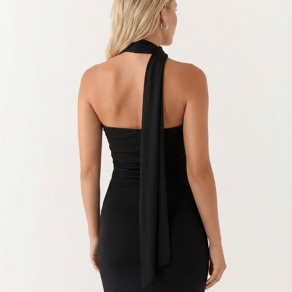 Lindsay | Maxi Dress with One-Shoulder Scarf Neckline