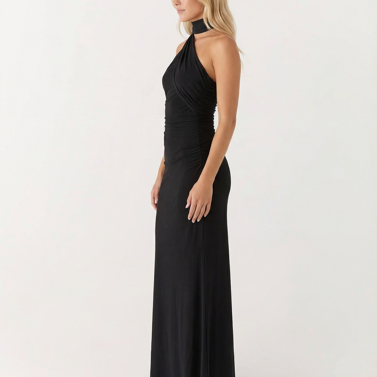 Lindsay | Maxi Dress with One-Shoulder Scarf Neckline