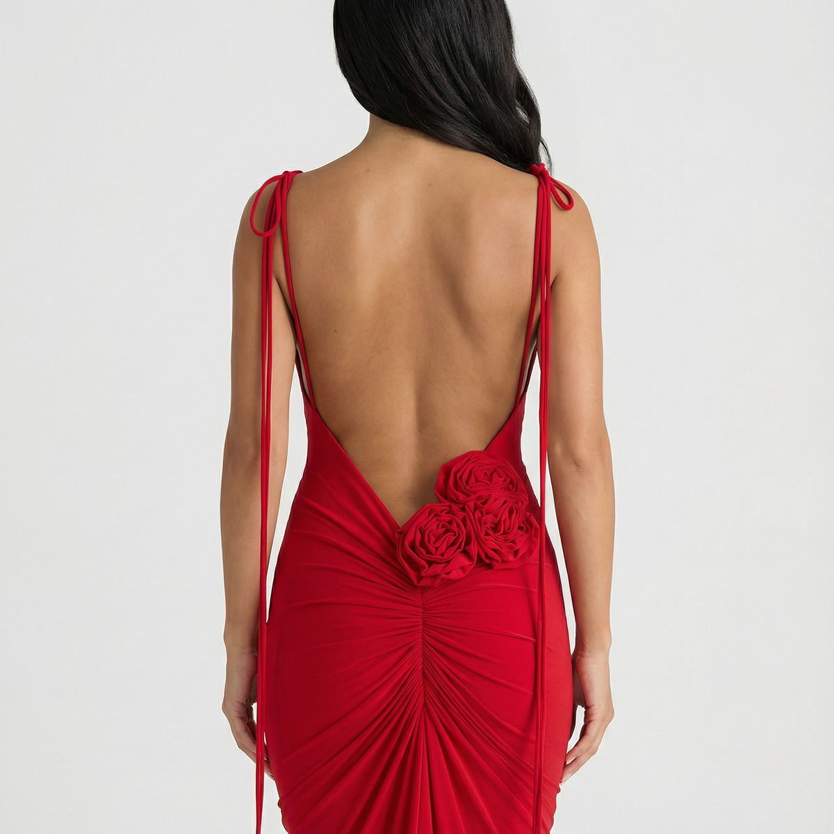 Rosalie | Maxi Dress with Backless Design and Tie Straps