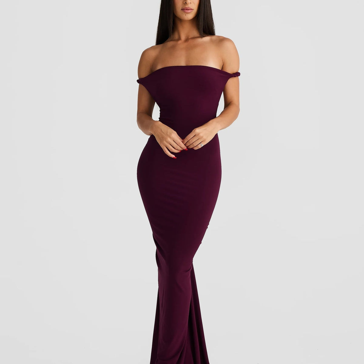 Linda | Maxi Dress with Asymmetric Neckline and Backless Detail