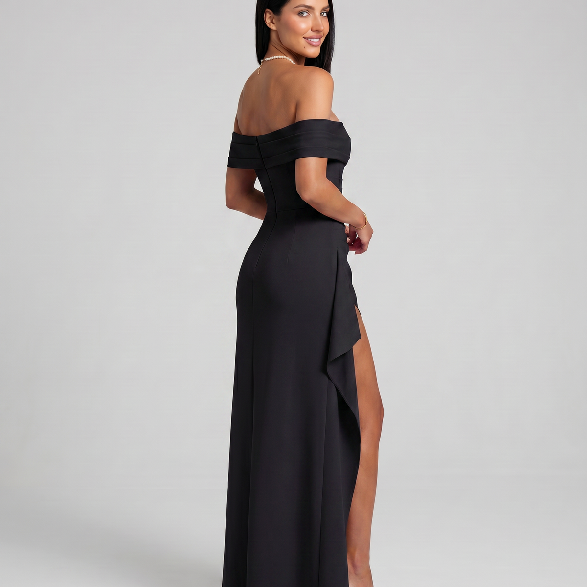 Miriam | Maxi Dress with Off Shoulder and High Slit