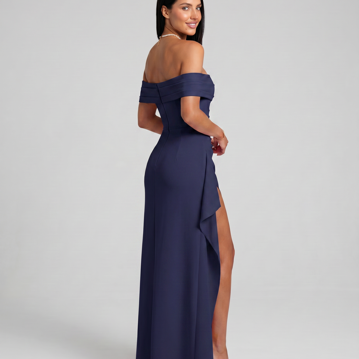 Miriam | Maxi Dress with Off Shoulder and High Slit