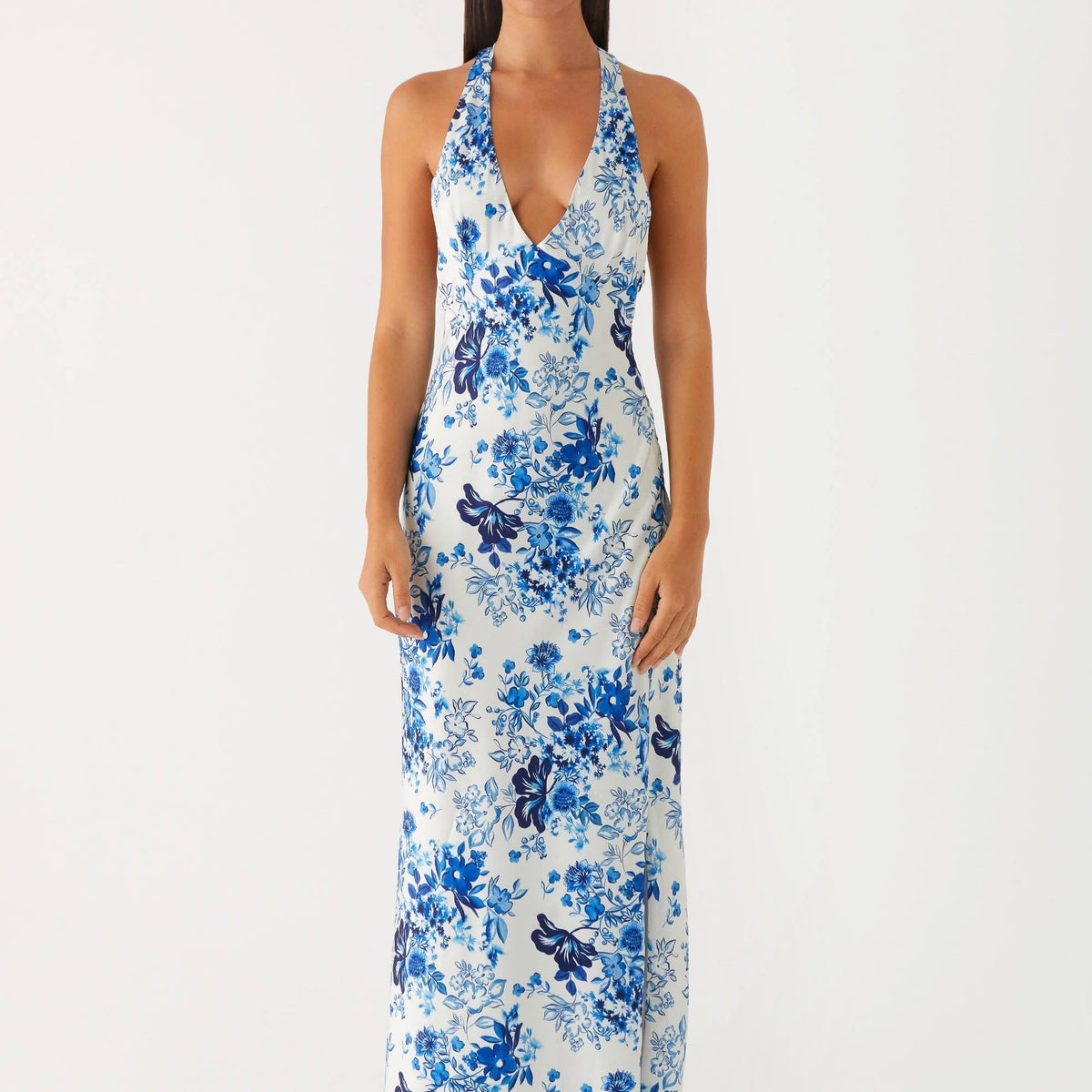 Candice | Maxi Dress with Halter Neck and Side Split