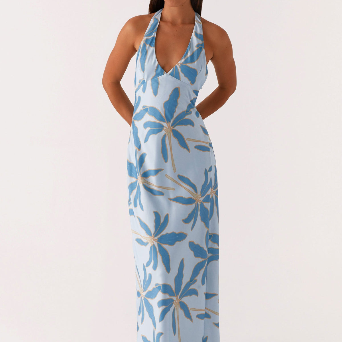 Candice | Maxi Dress with Halter Neck and Side Split