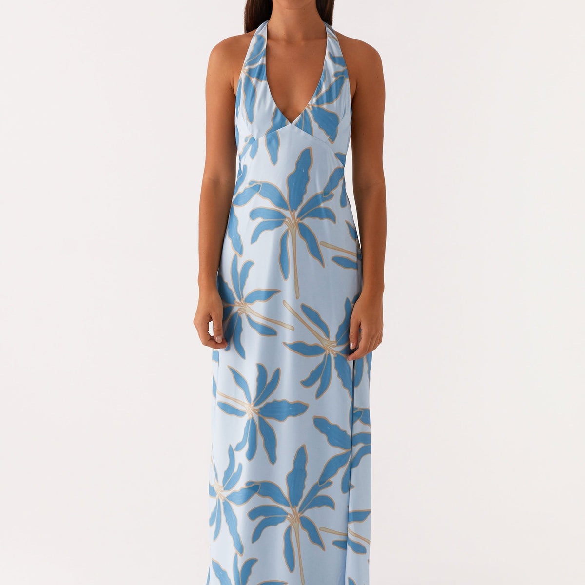Candice | Maxi Dress with Halter Neck and Side Split