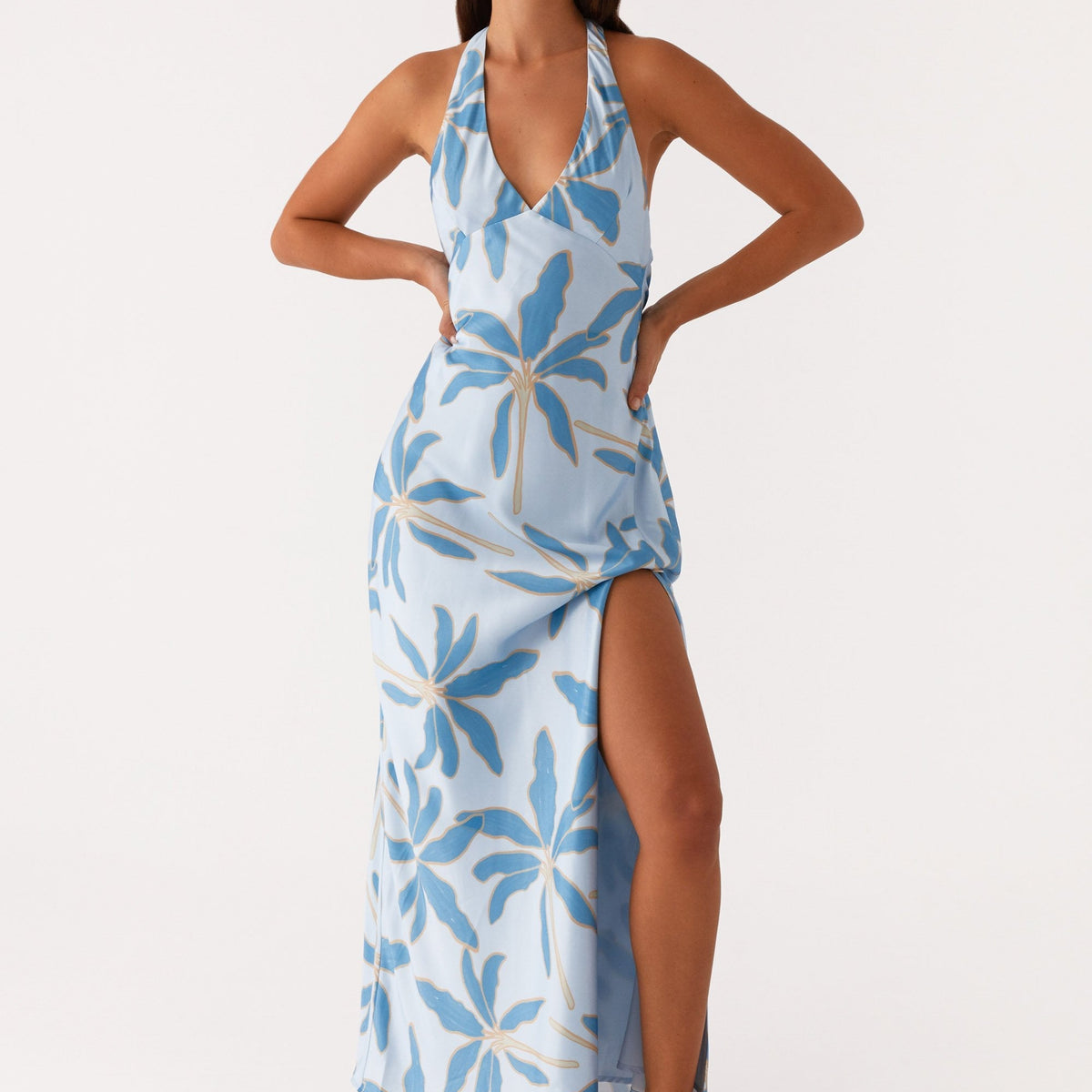 Candice | Maxi Dress with Halter Neck and Side Split
