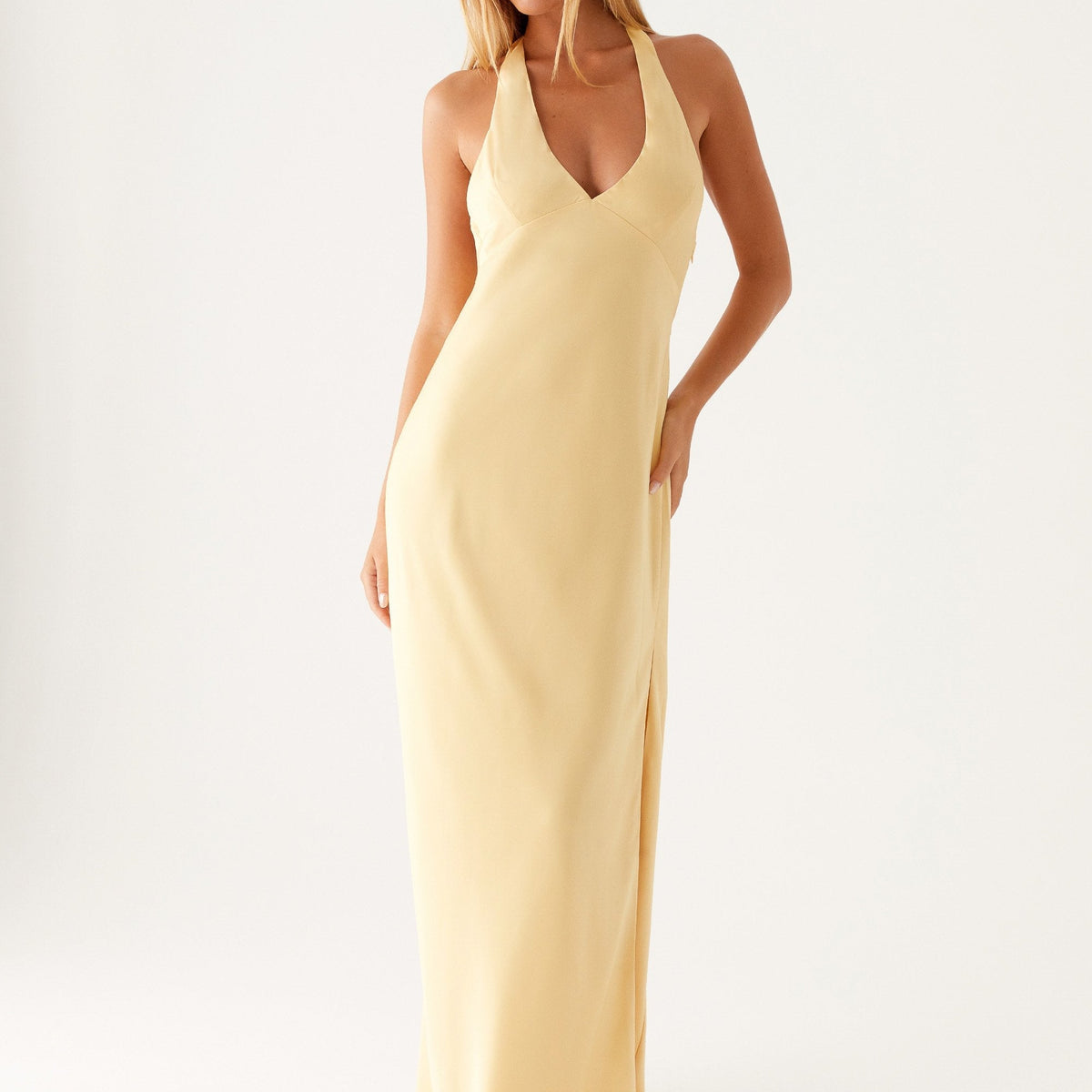 Candice | Maxi Dress with Halter Neck and Side Split