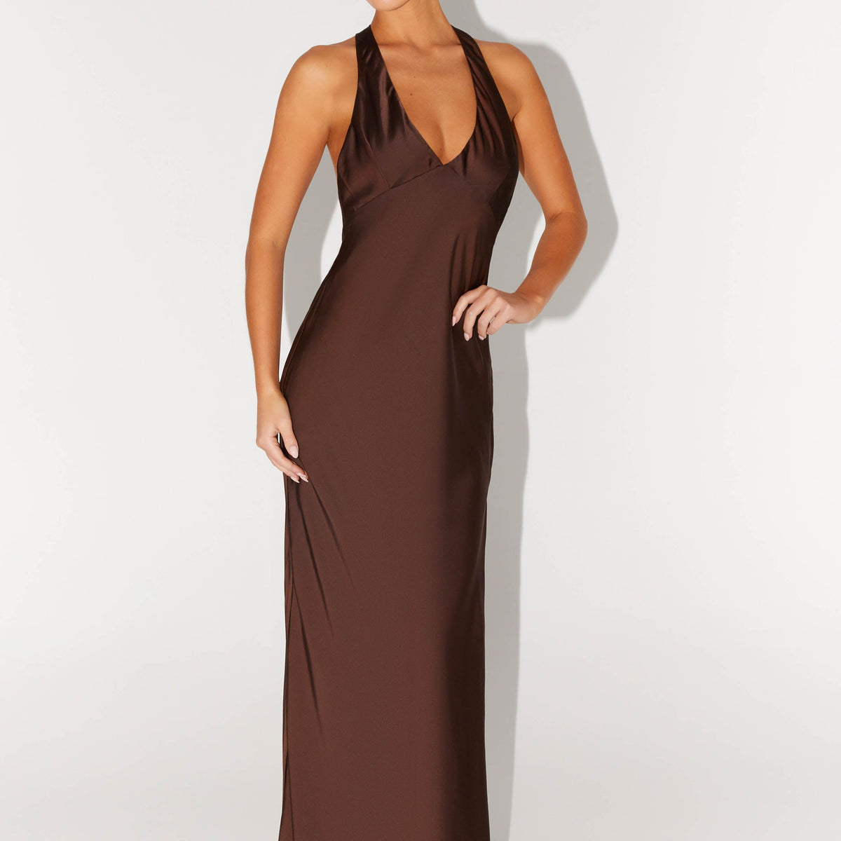 Candice | Maxi Dress with Halter Neck and Side Split