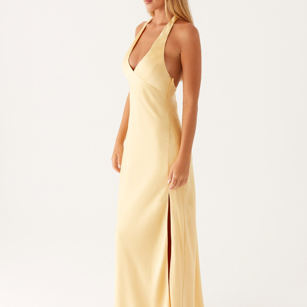Candice | Maxi Dress with Halter Neck and Side Split