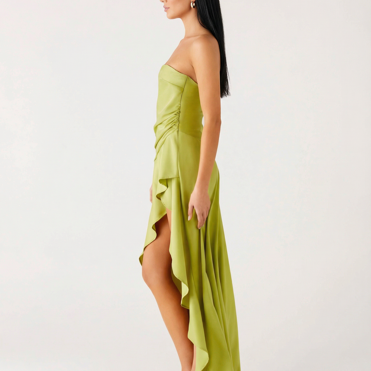 Lorraine | Strapless Maxi Dress with Asymmetric High-Low Hem