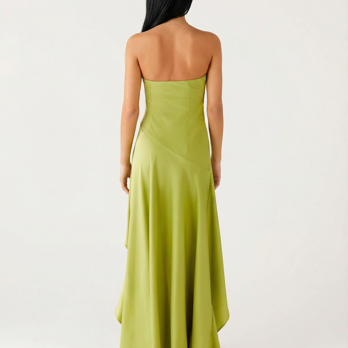 Lorraine | Strapless Maxi Dress with Asymmetric High-Low Hem