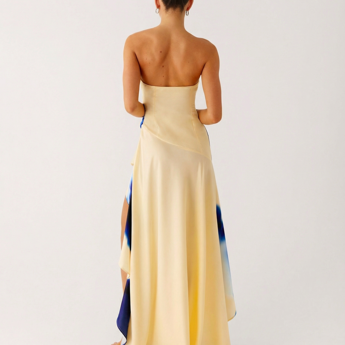 Lorraine | Strapless Maxi Dress with Asymmetric High-Low Hem