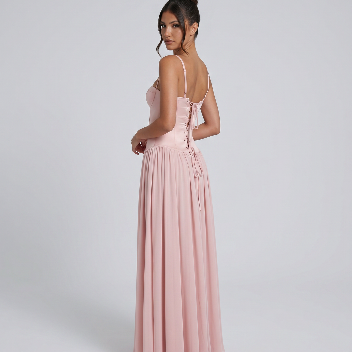 Irene | Bustier Corset Boning Structured Maxi Dress