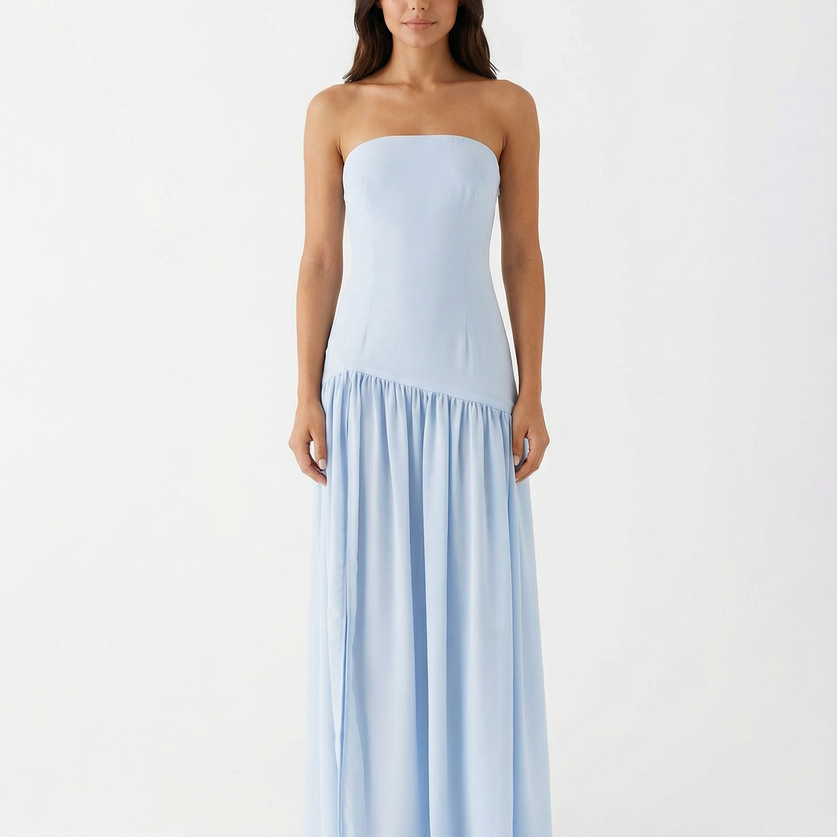 Polly | Strapless Maxi Dress with Side Slit