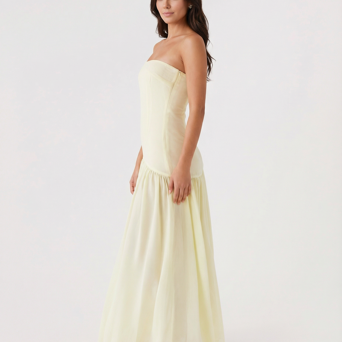 Polly | Strapless Maxi Dress with Side Slit