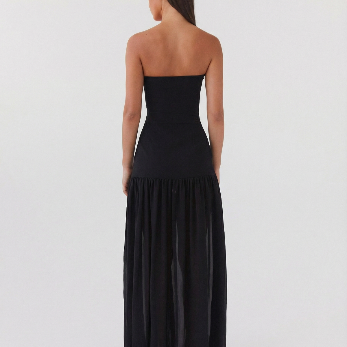 Polly | Strapless Maxi Dress with Side Slit