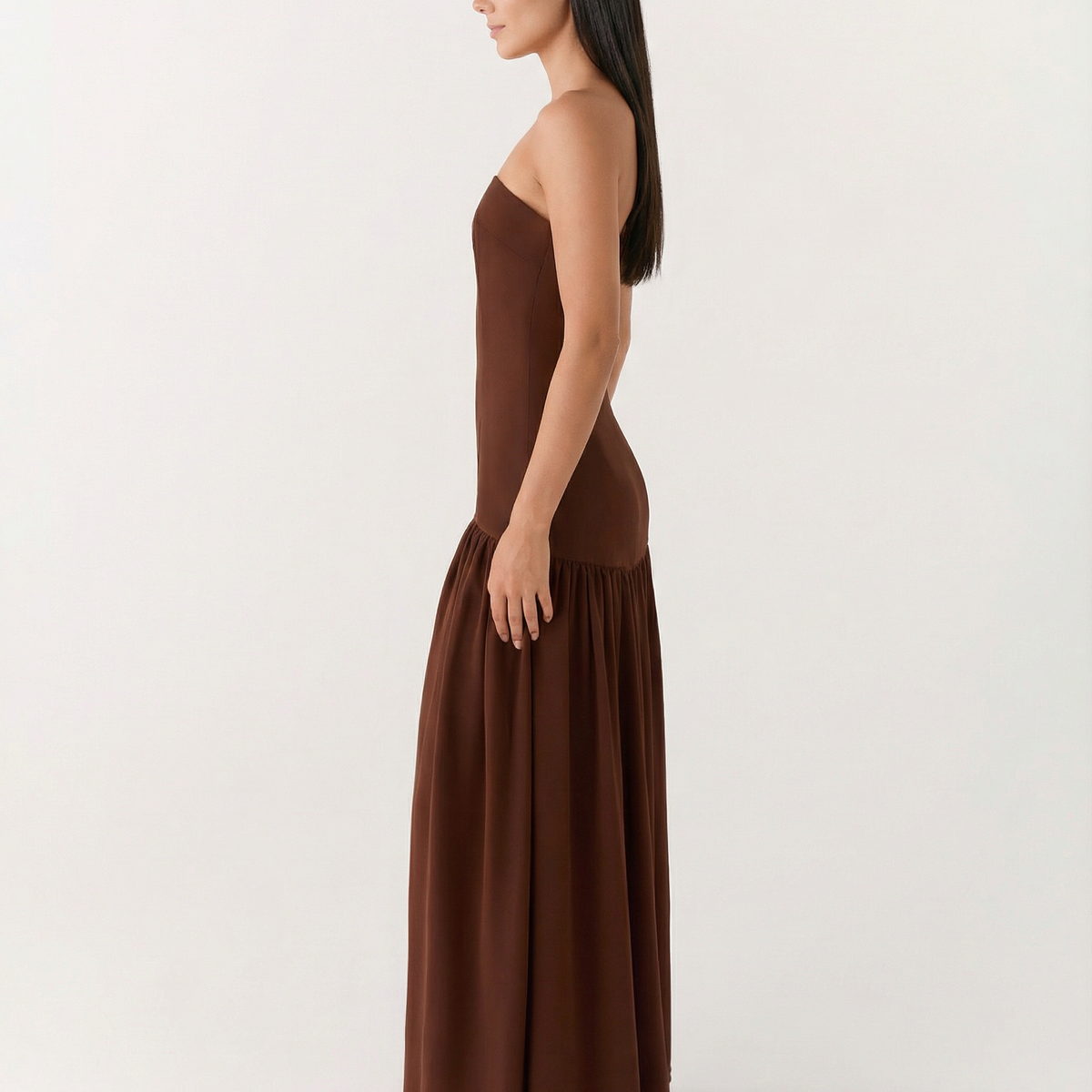 Polly | Strapless Maxi Dress with Side Slit
