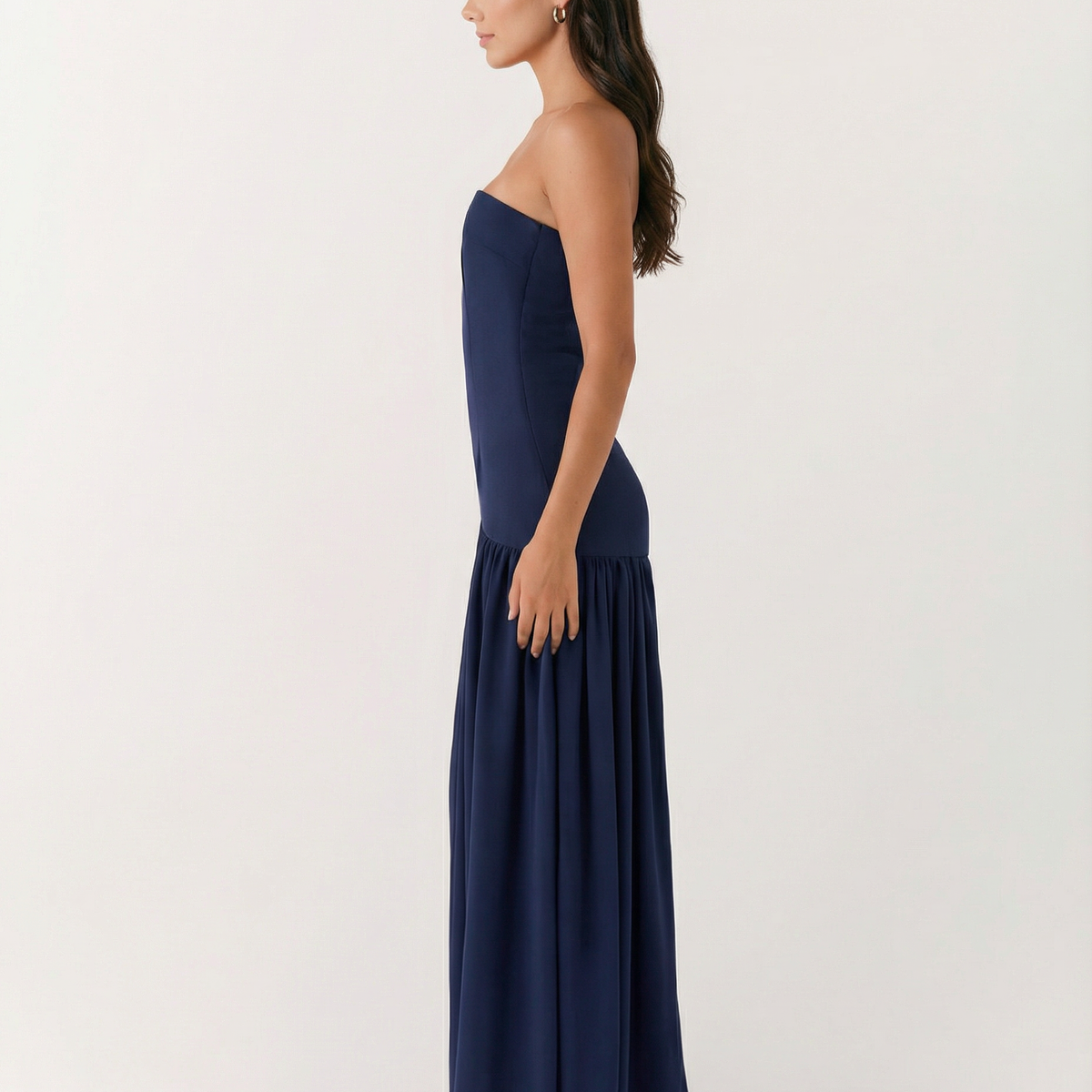 Polly | Strapless Maxi Dress with Side Slit