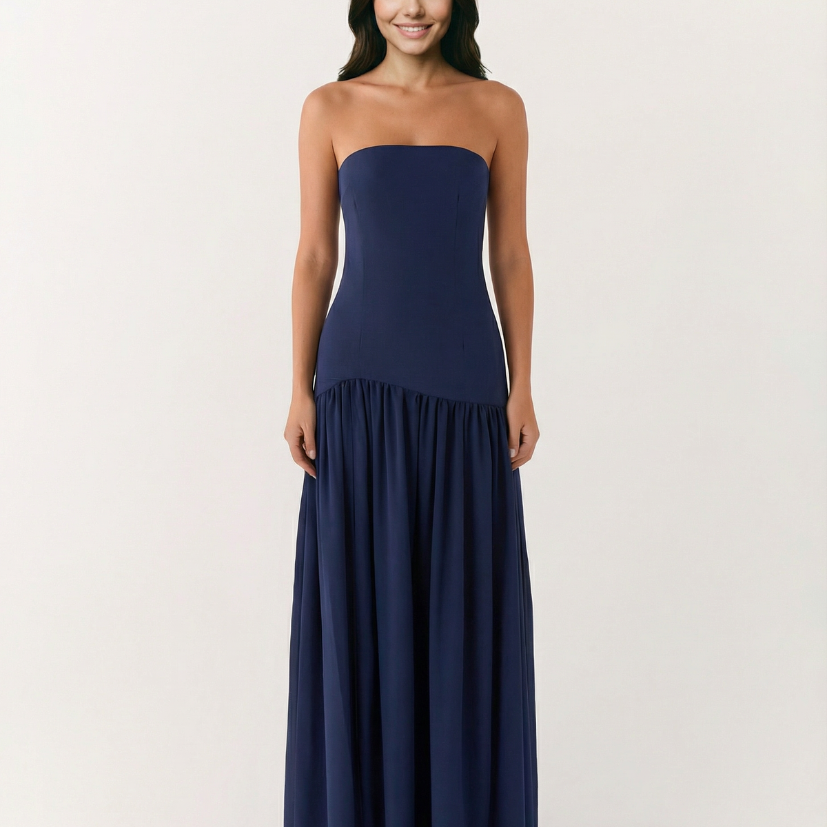 Polly | Strapless Maxi Dress with Side Slit