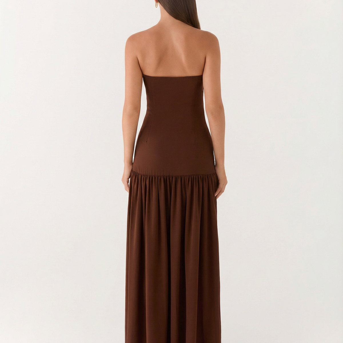 Polly | Strapless Maxi Dress with Side Slit