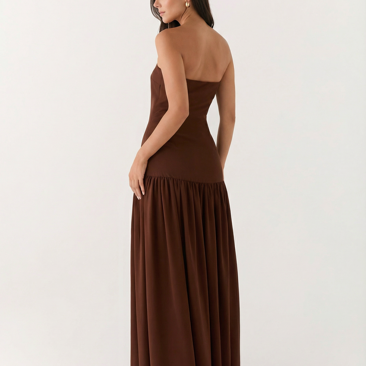 Polly | Strapless Maxi Dress with Side Slit