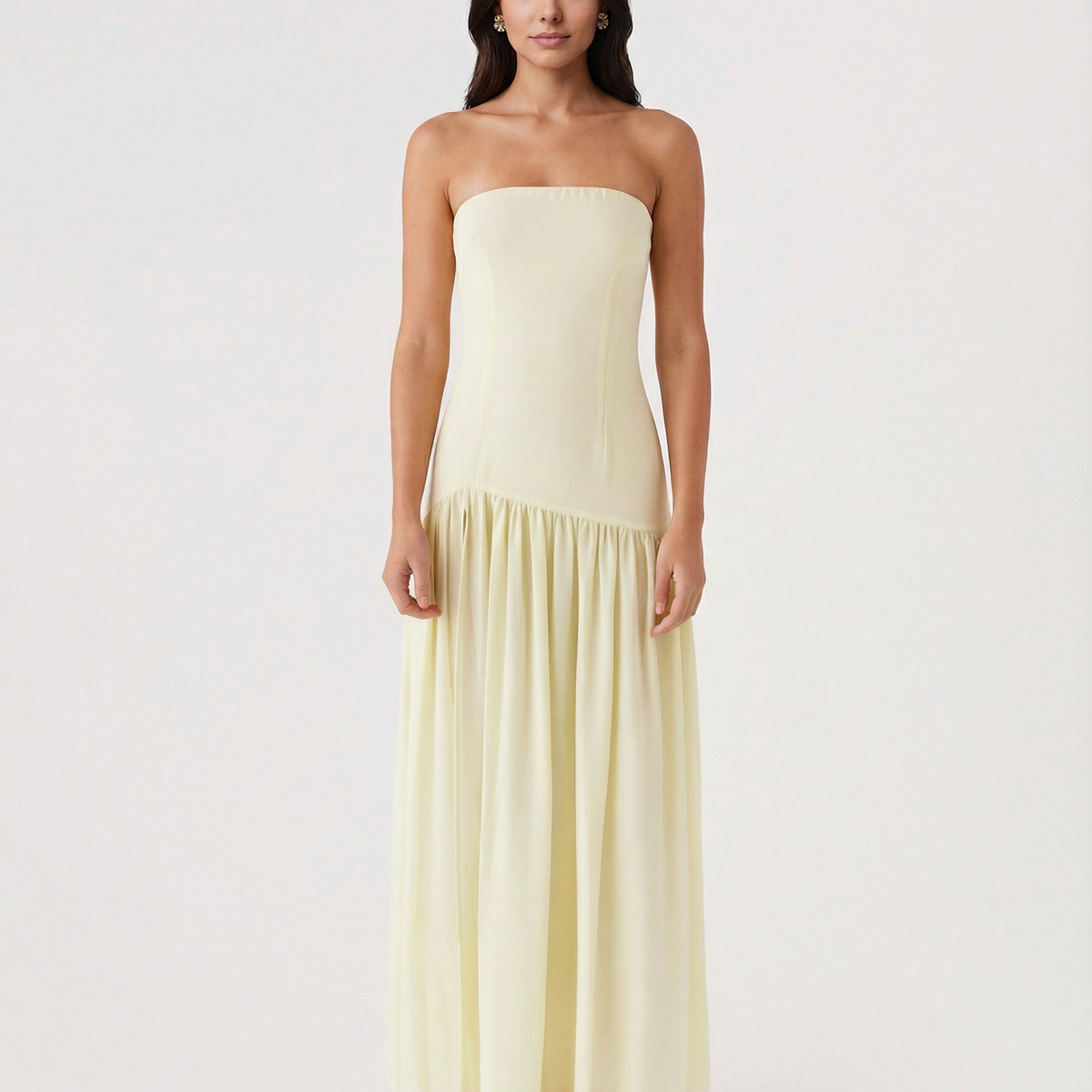 Polly | Strapless Maxi Dress with Side Slit