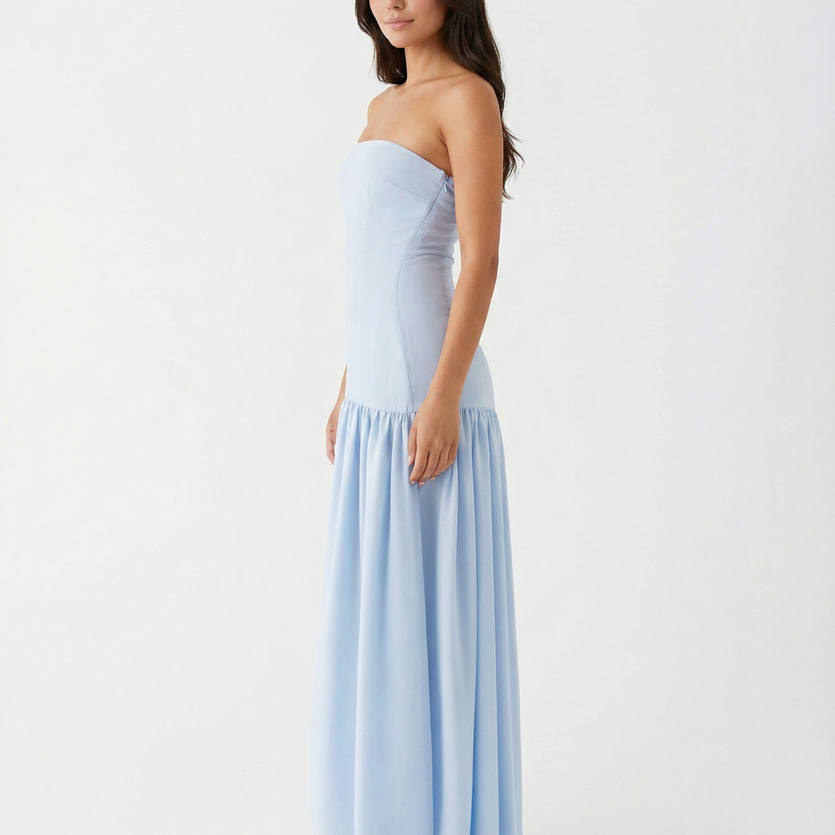 Polly | Strapless Maxi Dress with Side Slit