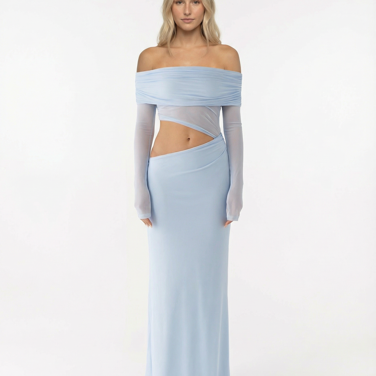 Bertie | Off Shoulder Maxi Dress with Side Cut-Outs
