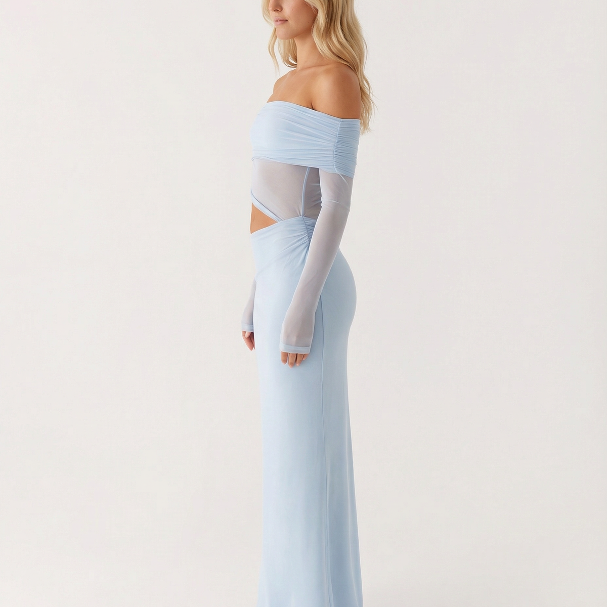 Bertie | Off Shoulder Maxi Dress with Side Cut-Outs