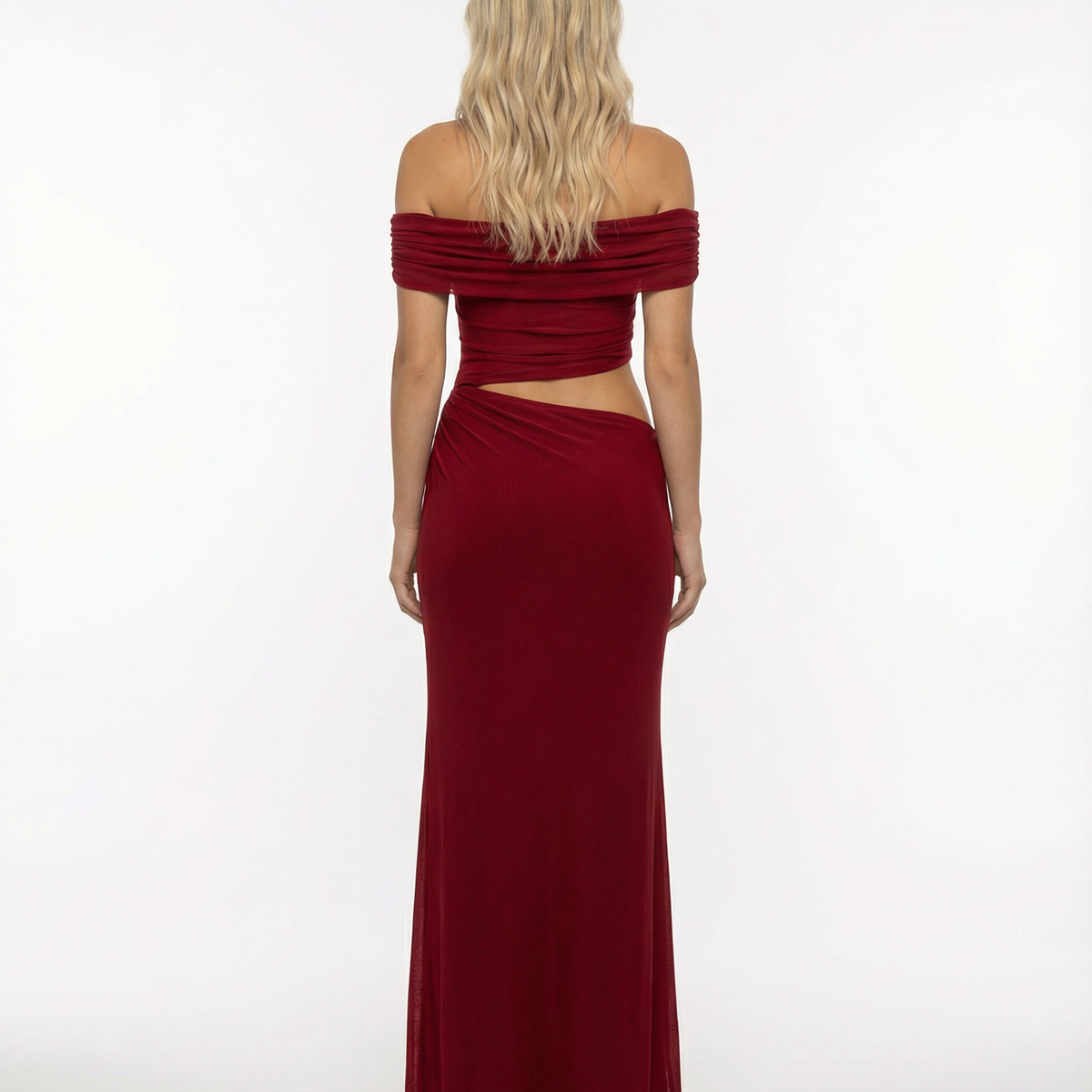 Bertie | Off Shoulder Maxi Dress with Side Cut-Outs