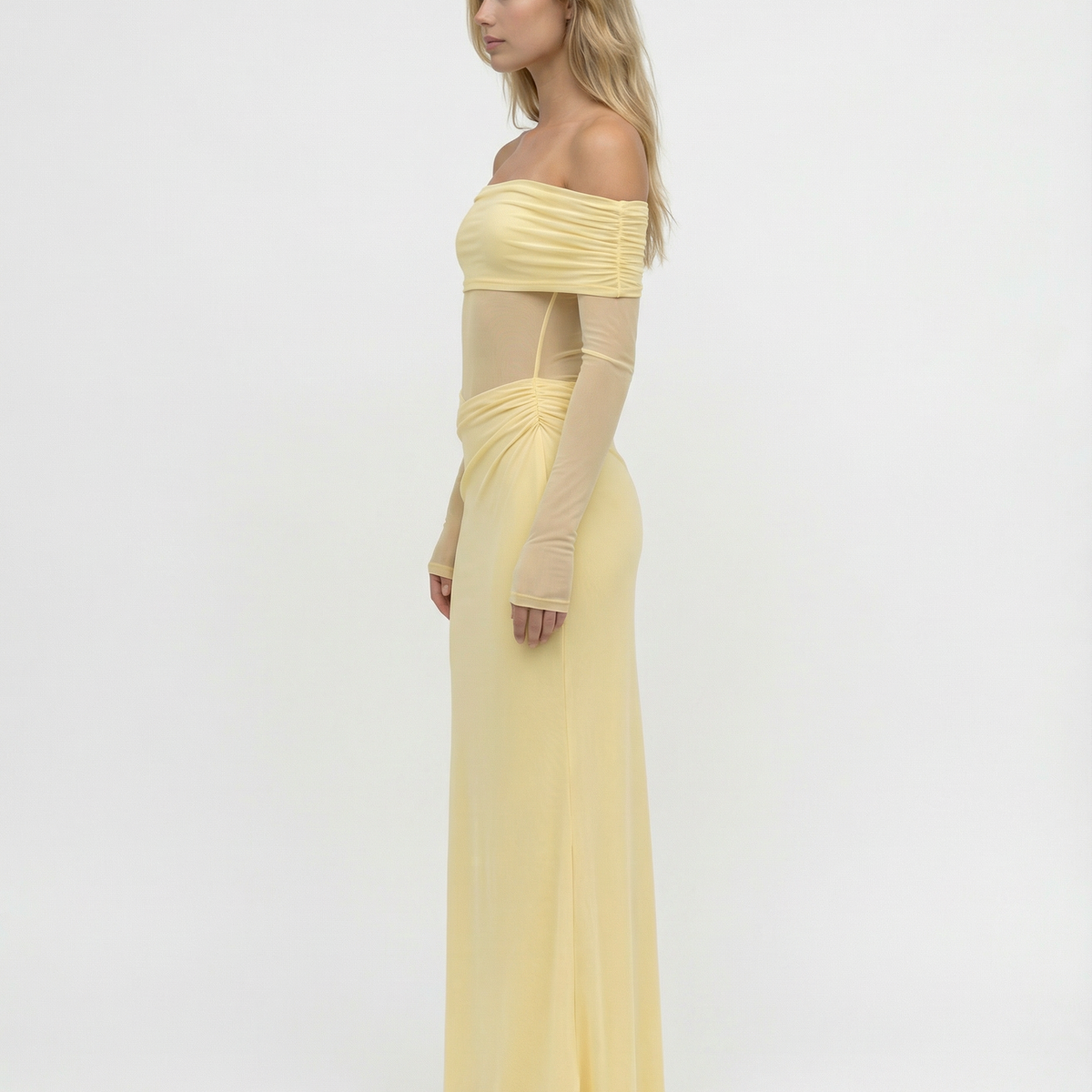 Bertie | Off Shoulder Maxi Dress with Side Cut-Outs