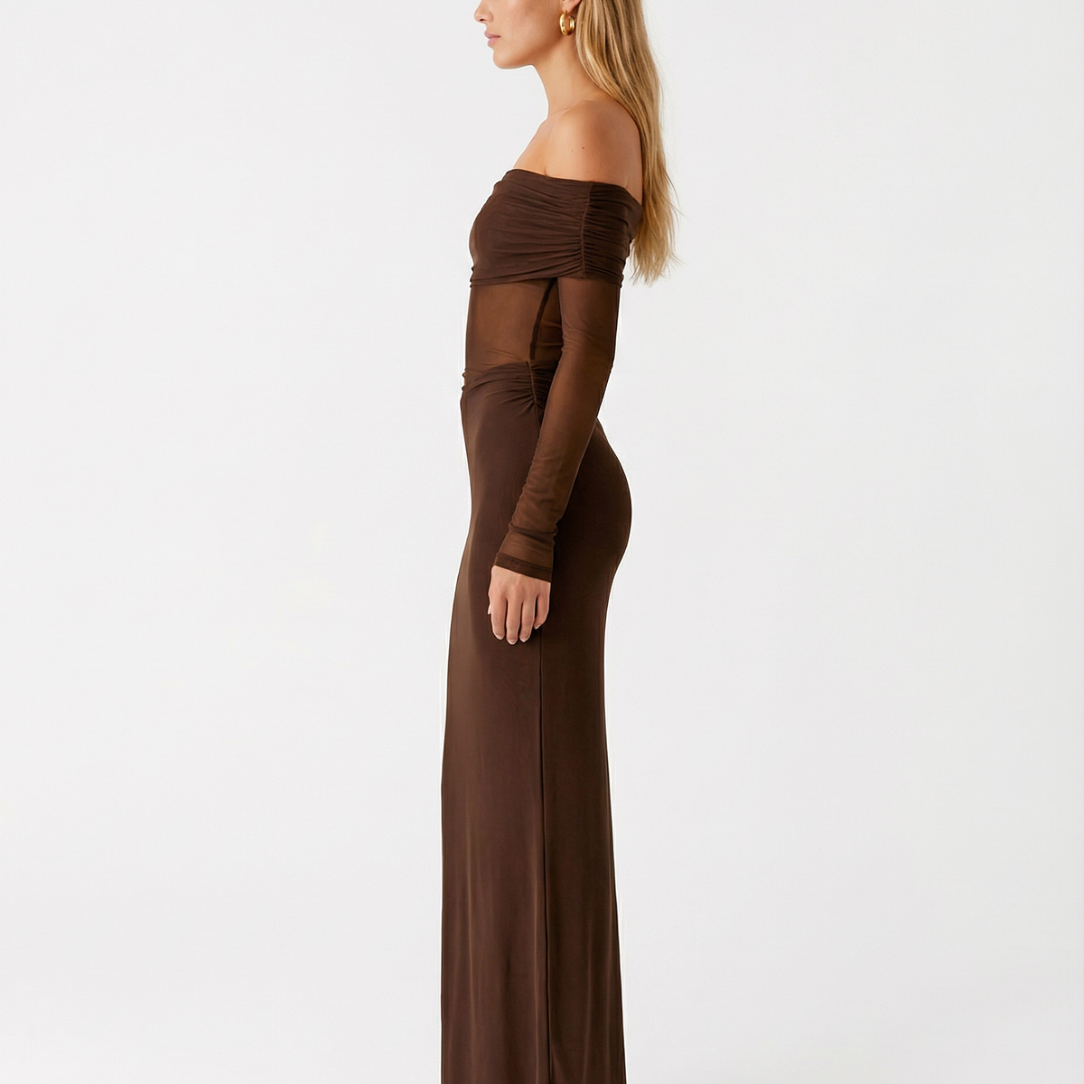 Bertie | Off Shoulder Maxi Dress with Side Cut-Outs