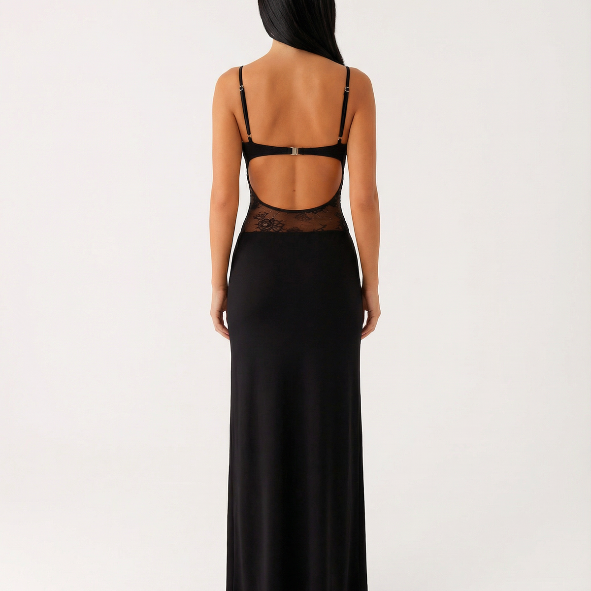 Caitlin | Maxi Dress with Lace Panel and Low Back