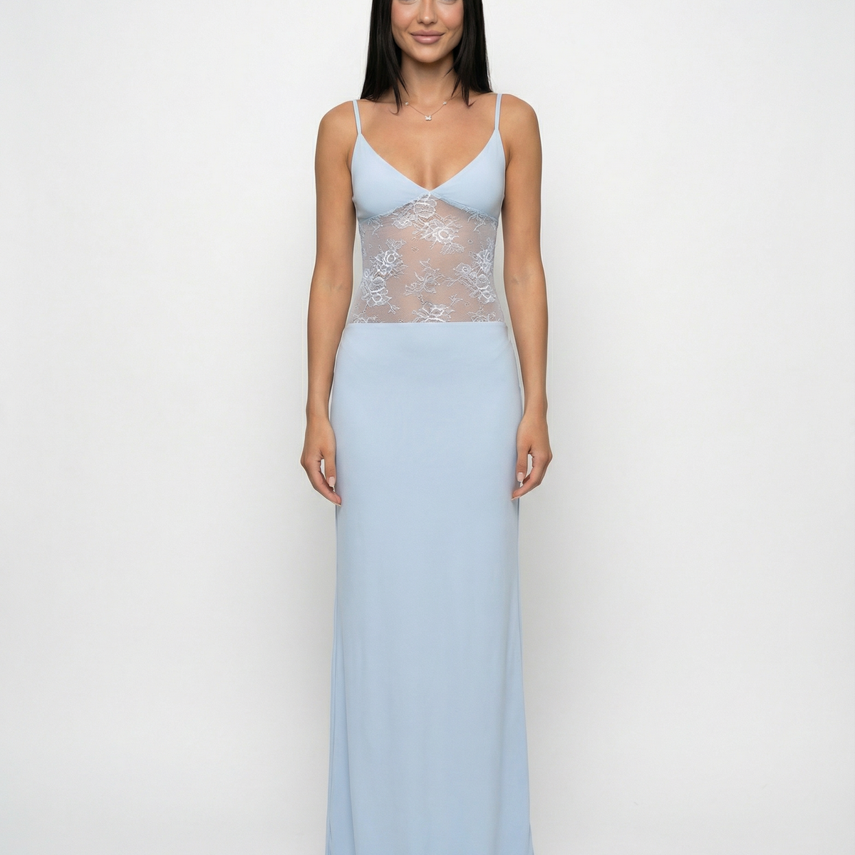 Caitlin | Maxi Dress with Lace Panel and Low Back