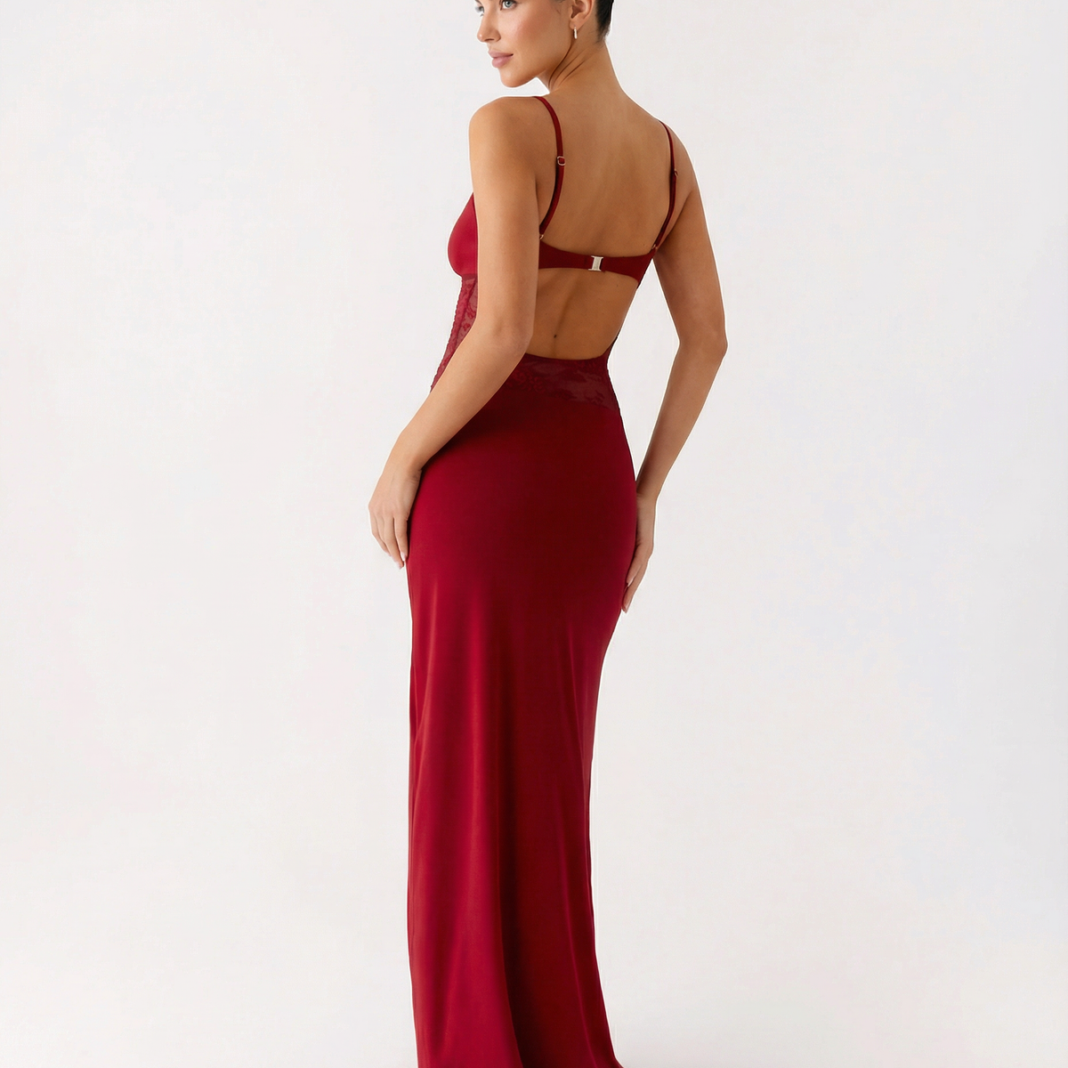 Caitlin | Maxi Dress with Lace Panel and Low Back