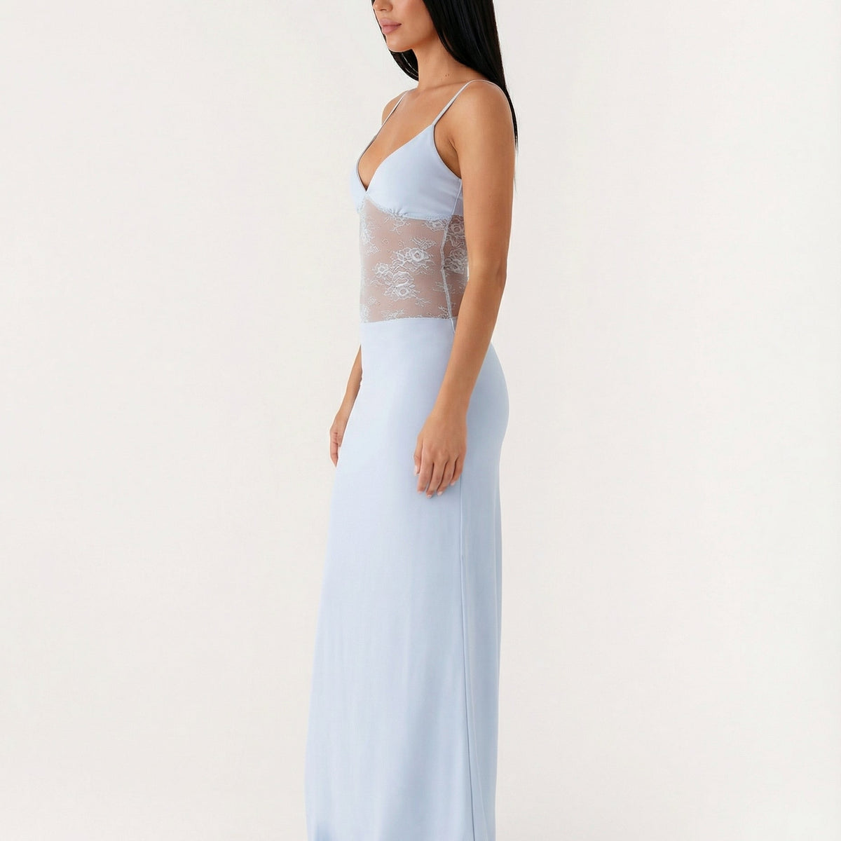 Caitlin | Maxi Dress with Lace Panel and Low Back