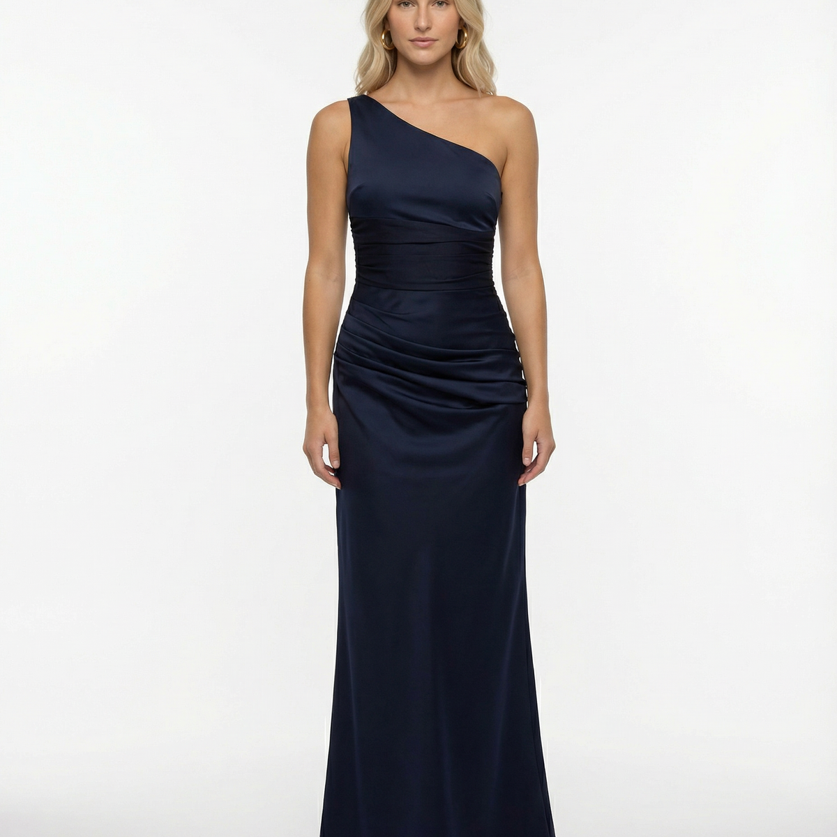 Tracie | Maxi Dress with Asymmetrical Neckline and Ruched Waist