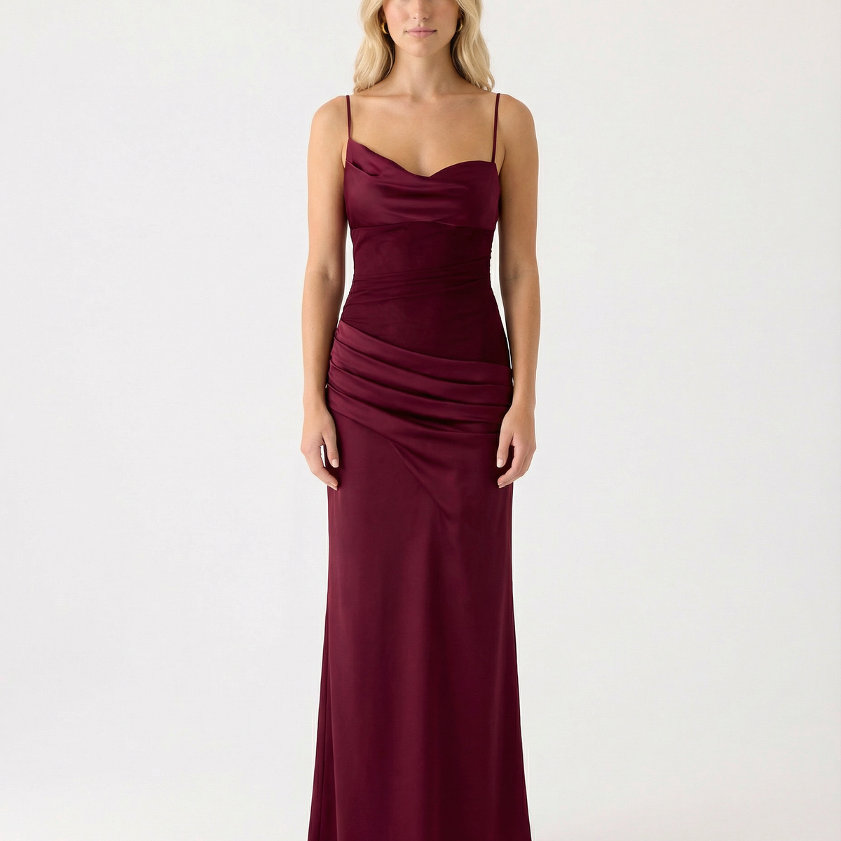 Tracie | Maxi Dress with Asymmetrical Neckline and Ruched Waist
