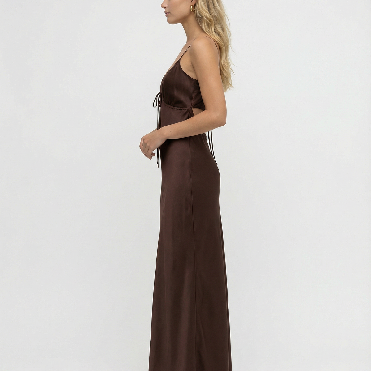 Colleen | Satin Maxi Dress with Cowl Neck