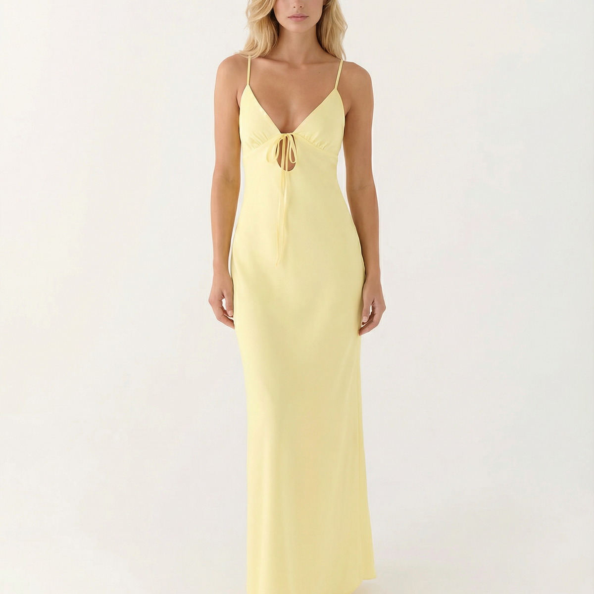 Colleen | Satin Maxi Dress with Cowl Neck