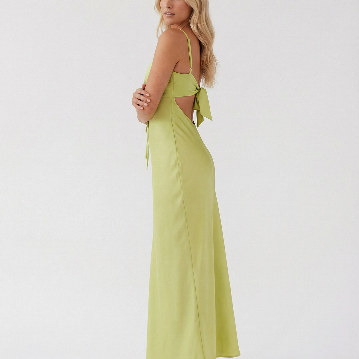 Colleen | Satin Maxi Dress with Cowl Neck