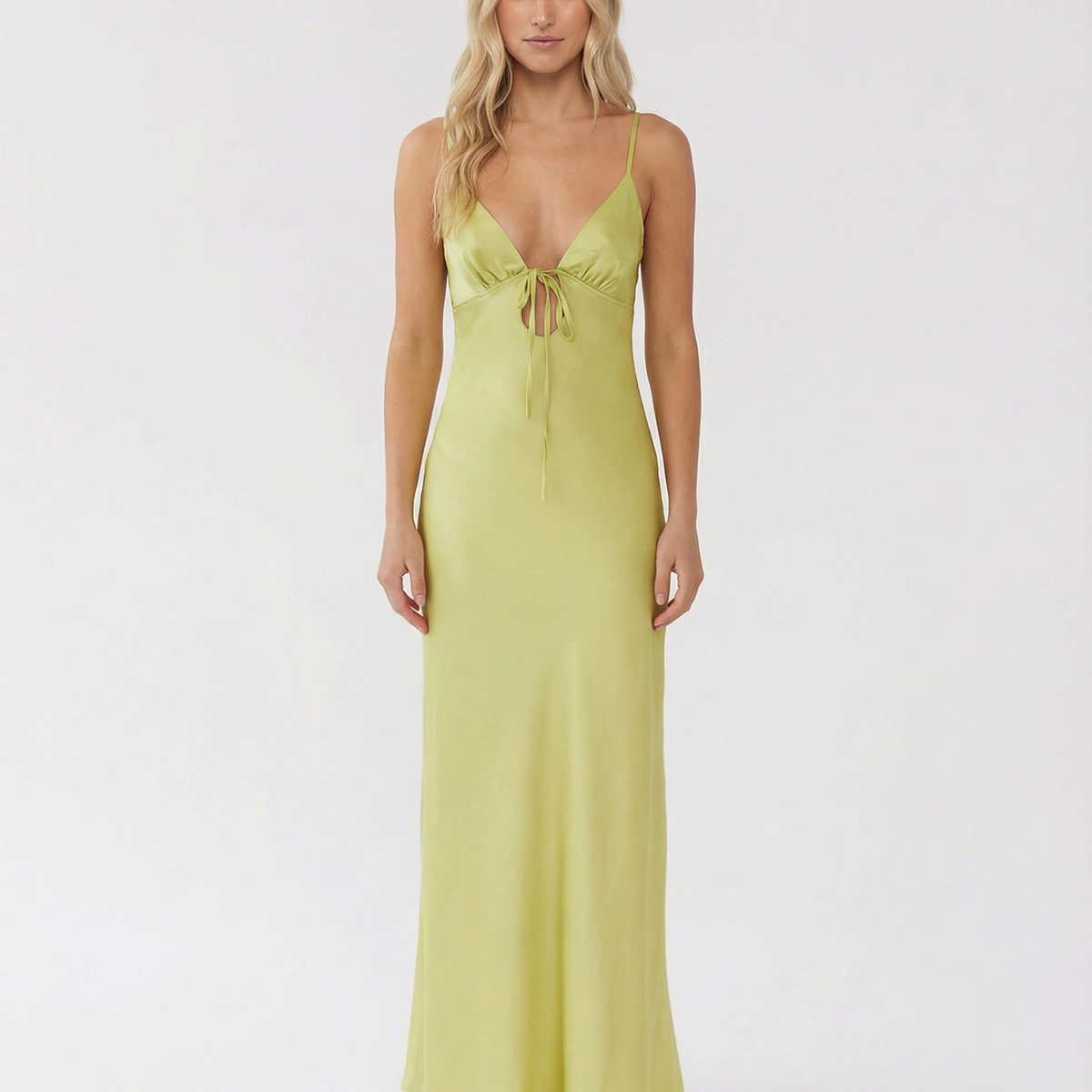 Colleen | Satin Maxi Dress with Cowl Neck