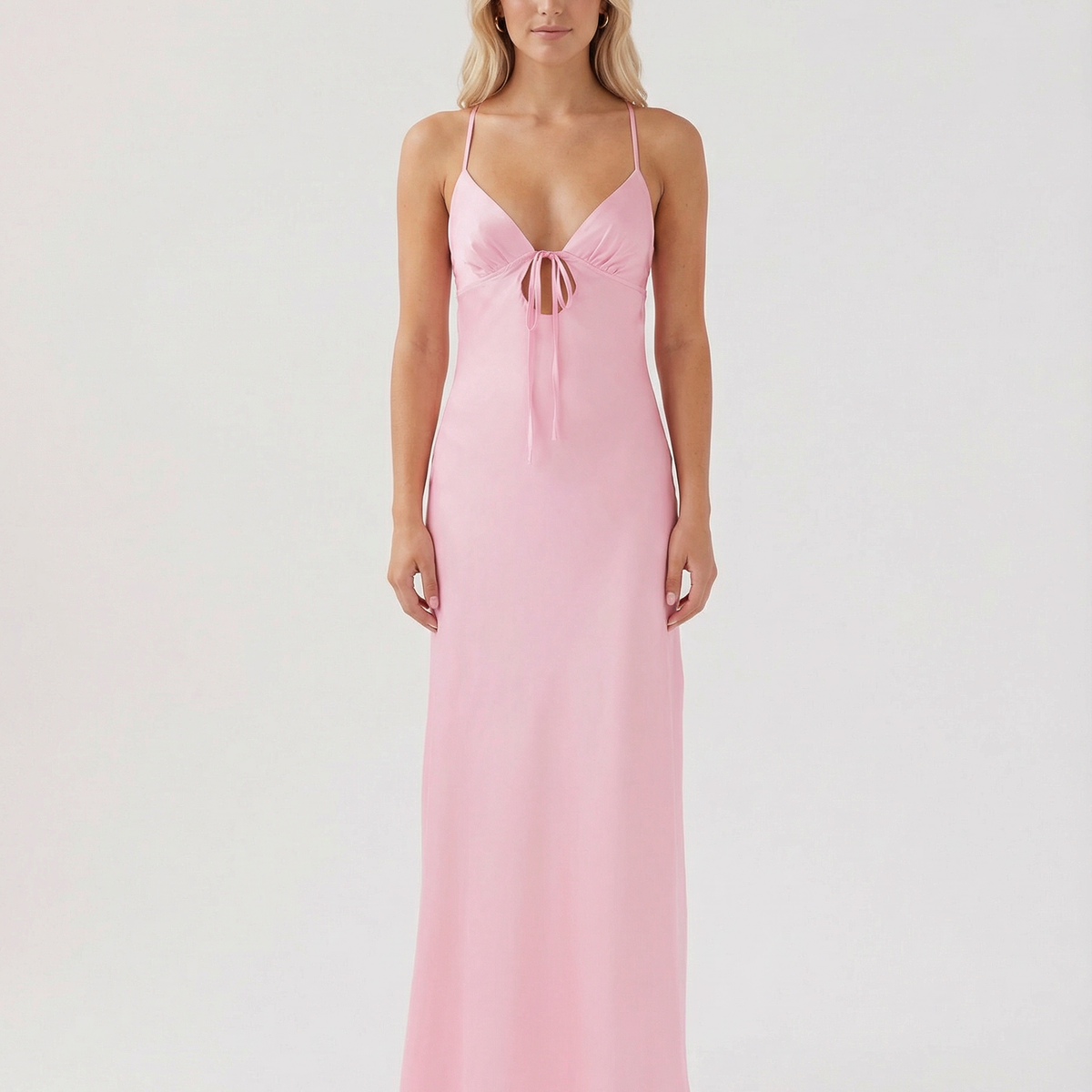 Colleen | Satin Maxi Dress with Cowl Neck