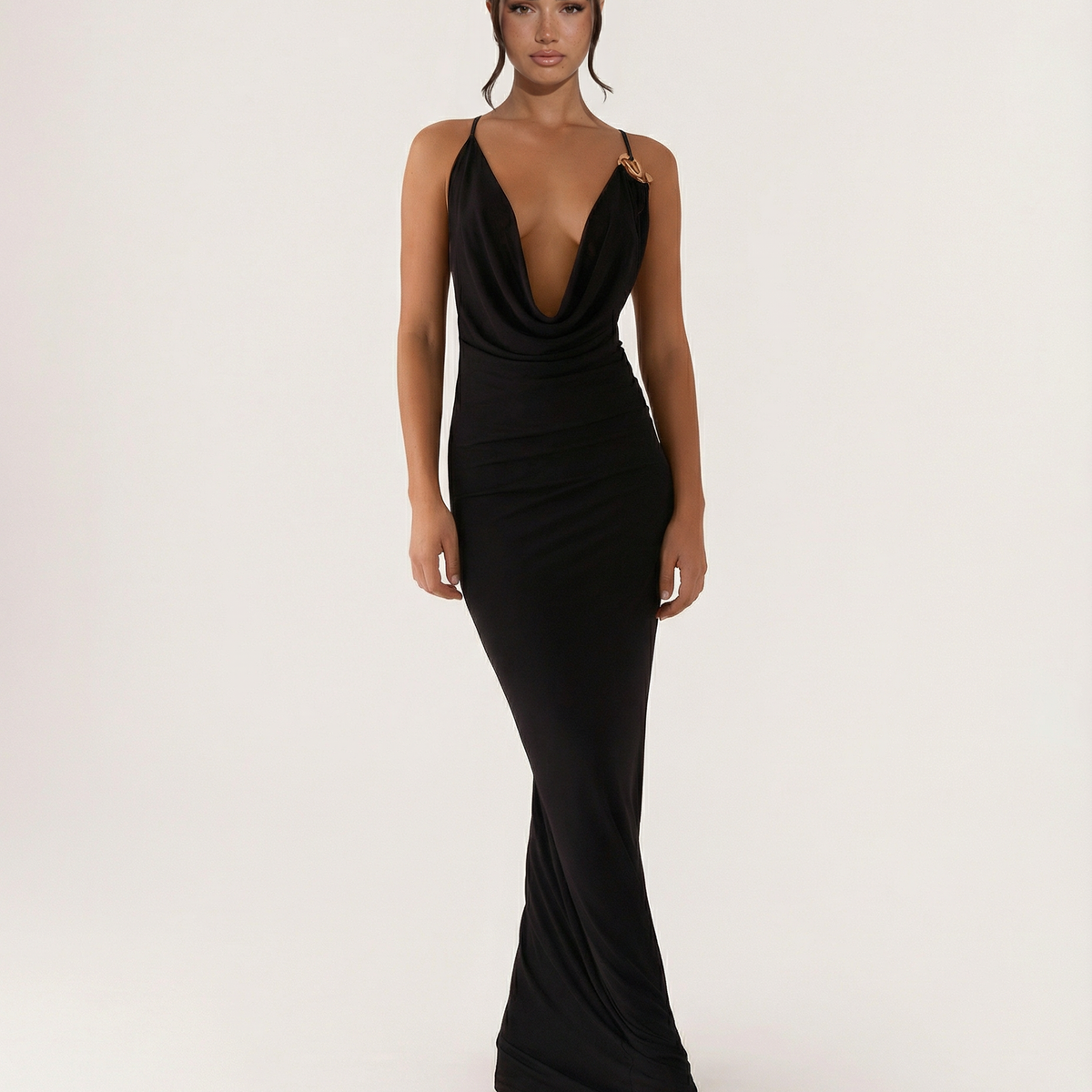 Sherri | Maxi Dress with Cowl Neck and Open Back