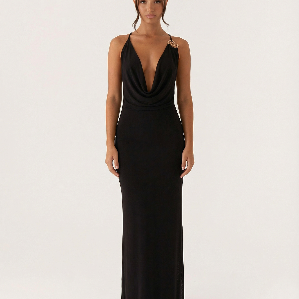 Sherri | Maxi Dress with Cowl Neck and Open Back