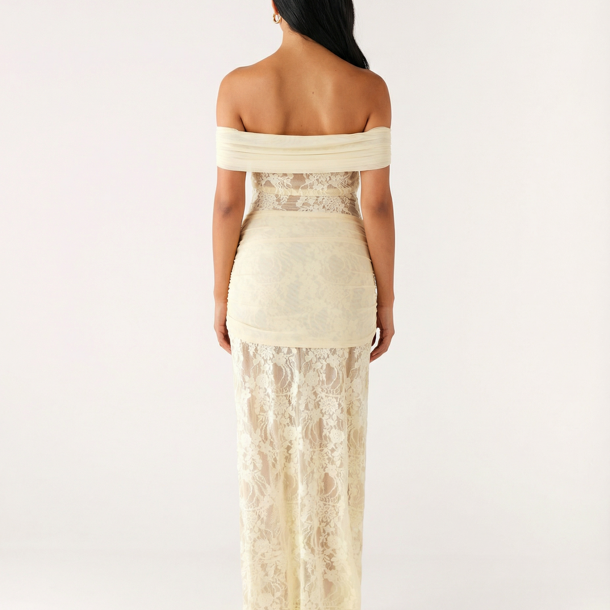 Krystal | Maxi Dress with Lace Panel and Twist Knot Detail